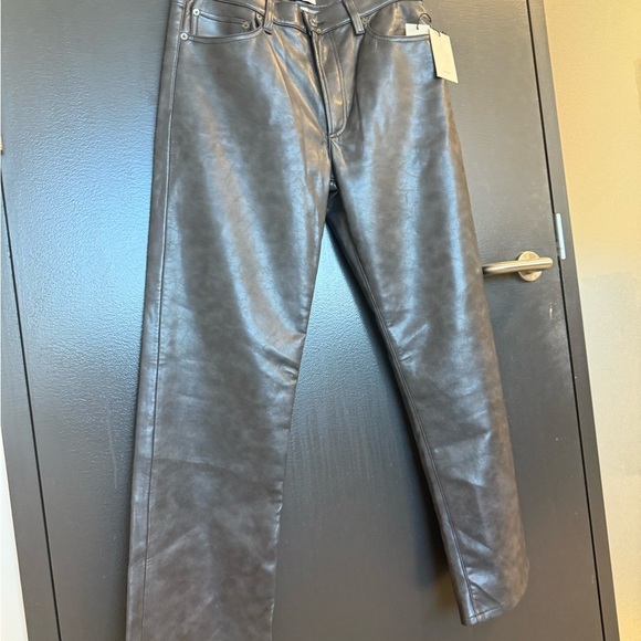 Agolde NWT 30 recycled leather dark gray Boot Cut Pants - Picture 9 of 17